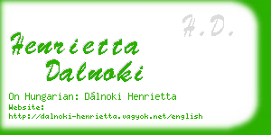 henrietta dalnoki business card