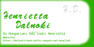 henrietta dalnoki business card